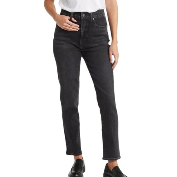 Madewell Denim - Madewell Black High Waisted High Rise The Perfect Vintage Jean in Erkshine Wash
